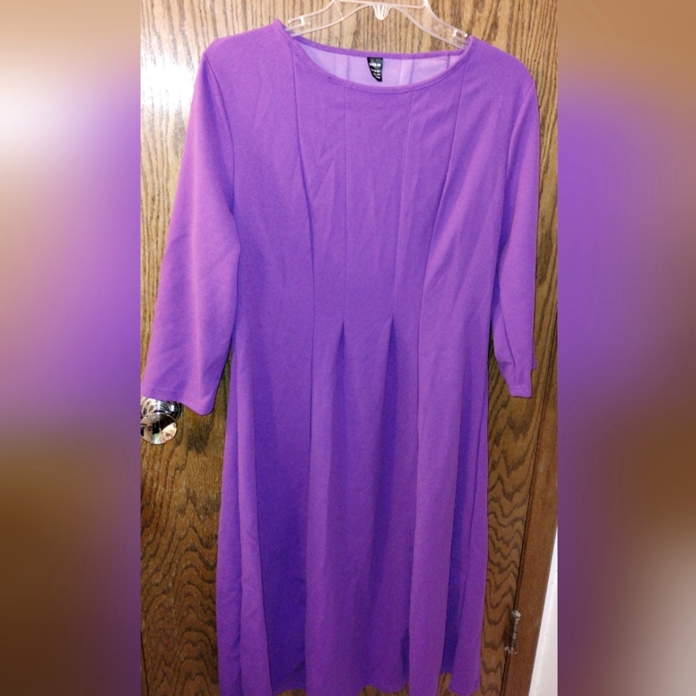 Shein 3/4 Sleeve All Season Dress in Purple